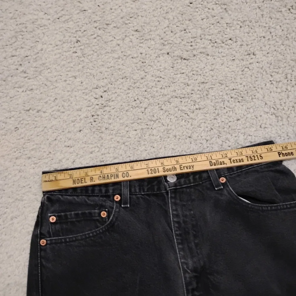 Vtg Levi's 505 Jeans Mens 33x32 Black Regular Straight Y2K Batwing Grunge 00s